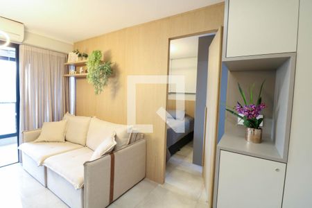 Sala/Cozinha de apartamento para alugar com 1 quarto, 38m² em Campo Belo, São Paulo