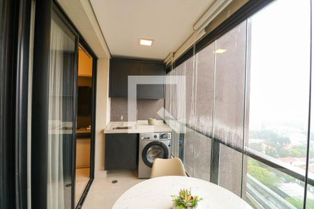 Varanda Sala/Cozinha de apartamento para alugar com 1 quarto, 38m² em Campo Belo, São Paulo