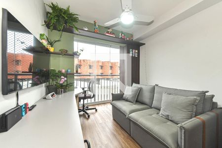 Sala - Cozinha Integrada de apartamento para alugar com 1 quarto, 30m² em Jardim Caravelas, São Paulo
