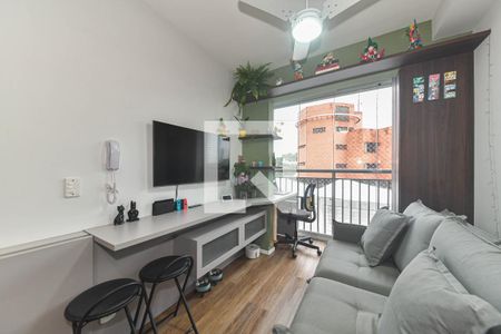 Sala - Cozinha Integrada de apartamento para alugar com 1 quarto, 30m² em Jardim Caravelas, São Paulo