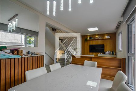 Sala de Jantar de casa de condomínio à venda com 3 quartos, 182m² em Vila Assunção, Santo André