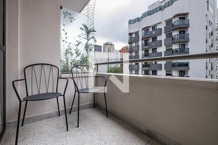Sala/Cozinha - Varanda de apartamento para alugar com 1 quarto, 43m² em Jardim Paulista, São Paulo