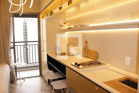 Cozinha de kitnet/studio à venda com 1 quarto, 22m² em República, São Paulo