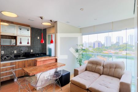 Sala de apartamento para alugar com 1 quarto, 38m² em Santo Amaro, São Paulo