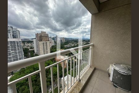 Sacada da Sala de apartamento para alugar com 1 quarto, 50m² em Empresarial 18 do Forte, Barueri