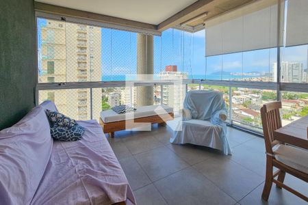 Varanda da Sala de apartamento para alugar com 3 quartos, 137m² em Balneario Cidade Atlantica, Guarujá