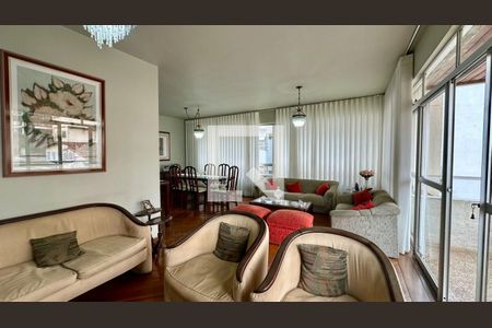 Sala  de apartamento à venda com 4 quartos, 166m² em Serra, Belo Horizonte