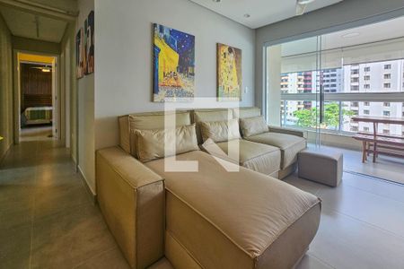 Sala de apartamento para alugar com 3 quartos, 110m² em Vila Luis Antonio, Guarujá