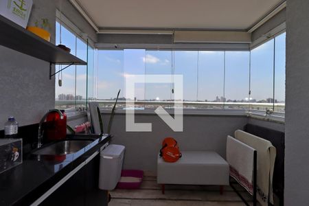 Varanda Gourmet de apartamento à venda com 2 quartos, 60m² em Vila Valparaíso, Santo André