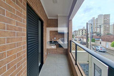 Sacada da Sala de casa de condomínio para alugar com 2 quartos, 71m² em Aviação, Praia Grande