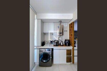 Varanda da Sala e Área de Serviço de apartamento à venda com 1 quarto, 42m² em Brás, São Paulo