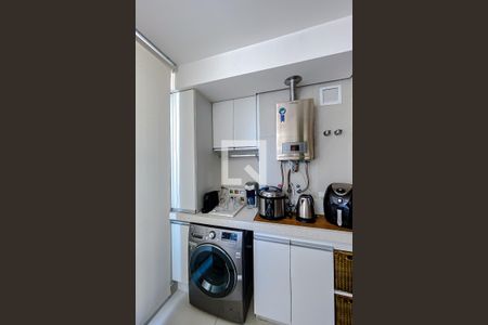 Varanda da Sala e Área de Serviço de apartamento à venda com 1 quarto, 42m² em Brás, São Paulo