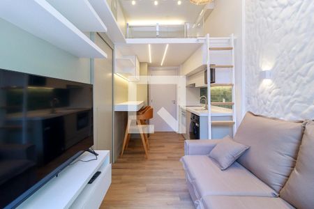 Sala de apartamento para alugar com 1 quarto, 40m² em Santo Amaro, São Paulo