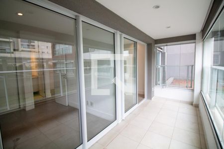 Varanda da Sala/Cozinha de apartamento para alugar com 1 quarto, 49m² em Campo Belo, São Paulo