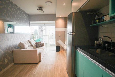 Sala e Cozinha  de apartamento para alugar com 1 quarto, 39m² em Panamby, São Paulo