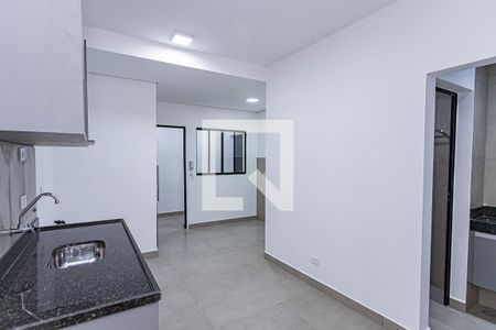 Sala, cozinha e área de serviço de apartamento para alugar com 1 quarto, 32m² em Brasilândia, São Paulo