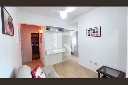 Detalhe Sala de apartamento para alugar com 1 quarto, 45m² em José Menino, Santos