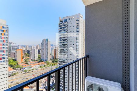 Varanda da Sala de apartamento para alugar com 1 quarto, 27m² em Campo Belo, São Paulo