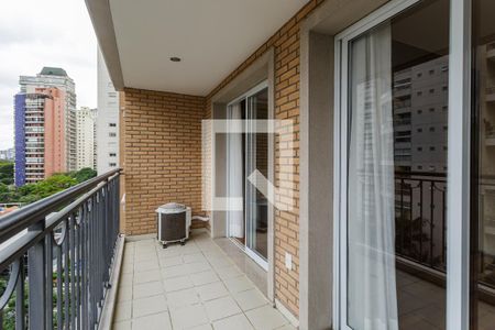 Varanda da Sala de apartamento para alugar com 1 quarto, 48m² em Moema, São Paulo