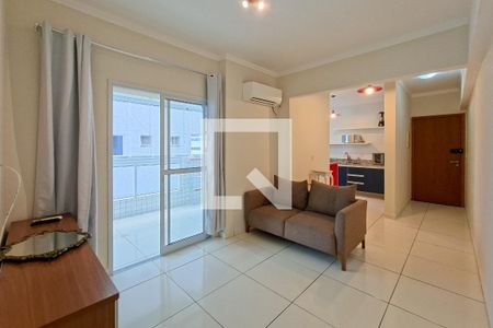 Sala de apartamento para alugar com 1 quarto, 59m² em Canto do Forte, Praia Grande