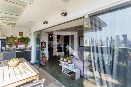 Varanda da Sala de apartamento para alugar com 1 quarto, 92m² em Vila Olímpia, São Paulo
