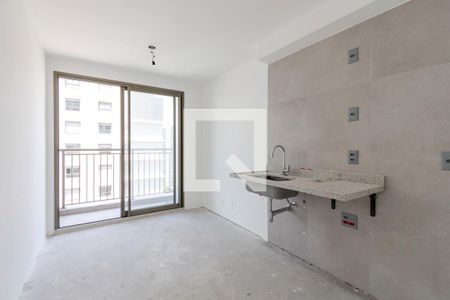 Sala/ Cozinha de apartamento à venda com 1 quarto, 30m² em Campo Belo, São Paulo