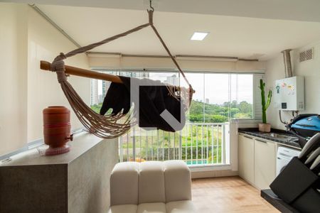 Sala_Cozinha - Conjugada de apartamento para alugar com 1 quarto, 55m² em Alphaville Empresarial, Barueri