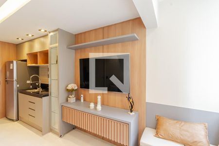 Sala e Cozinha de kitnet/studio para alugar com 1 quarto, 30m² em Vila Olímpia, São Paulo