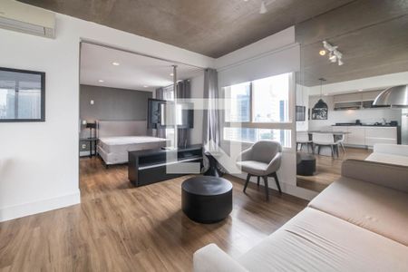 Sala de apartamento para alugar com 1 quarto, 64m² em Cidade Monções, São Paulo