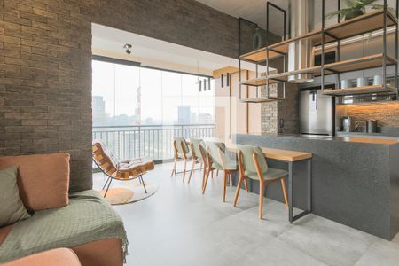 Sala de apartamento para alugar com 1 quarto, 62m² em Cidade Monções, São Paulo