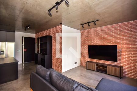 Sala de apartamento à venda com 1 quarto, 70m² em Panamby, São Paulo