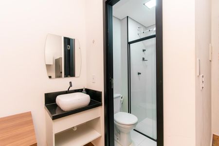 Banheiro de kitnet/studio para alugar com 1 quarto, 25m² em Quinta da Paineira, São Paulo