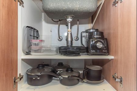 Apartamento para alugar com 32m², 1 quarto e 1 vaga Apartamento para alugar com 32m², 1 quarto e 1 vagaCozinha - Detalhes