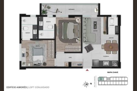 Apartamento à venda com 30m², 1 quarto e 1 vaga