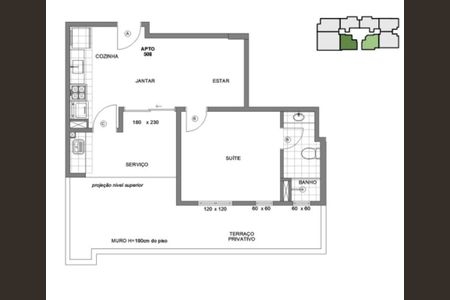 Apartamento à venda com 55m², 2 quartos e 1 vaga