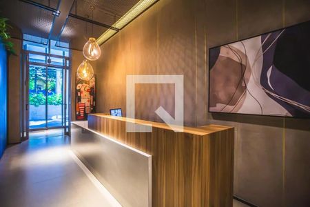 Studio para alugar com 21m², 1 quarto e sem vaga Studio para alugar com 21m², 1 quarto e sem vagaHall de entrada