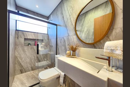 Casa de condomínio à venda com 220m², 4 quartos e 4 vagas Casa de condomínio à venda com 220m², 4 quartos e 4 vagasBanheiro Social 1