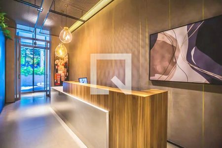 Studio para alugar com 21m², 1 quarto e sem vaga Studio para alugar com 21m², 1 quarto e sem vagaHall de entrada