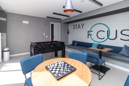Apartamento à venda com 28m², 1 quarto e sem vaga Apartamento à venda com 28m², 1 quarto e sem vagaÁrea comum - Salão de Jogos