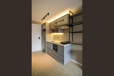 Studio para alugar com 27m², 1 quarto e sem vaga Studio para alugar com 27m², 1 quarto e sem vagaCozinha integrada