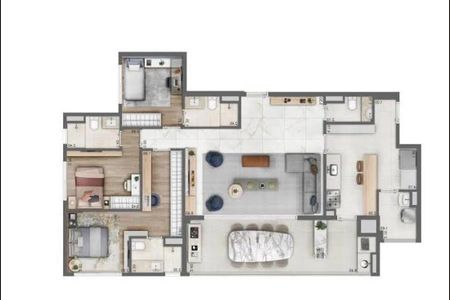 Apartamento à venda com 136m², 3 quartos e 2 vagasPlanta