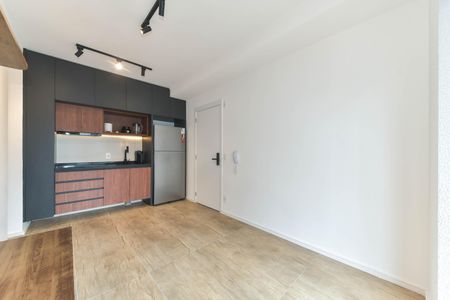 Sala - Cozinha Integrada de apartamento para alugar com 1 quarto, 31m² em Jardim das Acacias, São Paulo