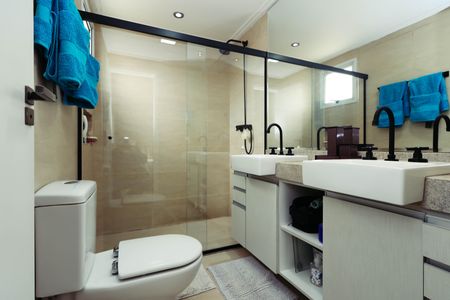 Apartamento para alugar com 122m², 3 quartos e 2 vagas Apartamento para alugar com 122m², 3 quartos e 2 vagasBanheiro da Suíte 1