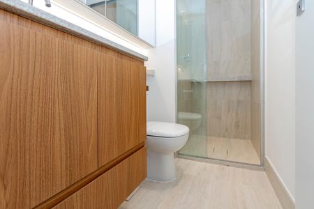 Studio para alugar com 24m², 1 quarto e sem vaga Studio para alugar com 24m², 1 quarto e sem vagaBanheiro Social