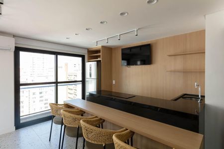 Studio para alugar com 25m², 1 quarto e sem vaga Studio para alugar com 25m², 1 quarto e sem vagaÁrea comum - Salão de festas