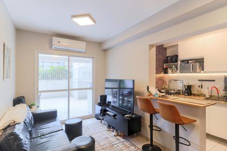 Sala de apartamento à venda com 1 quarto, 80m² em Jardim Santo Amaro, São Paulo