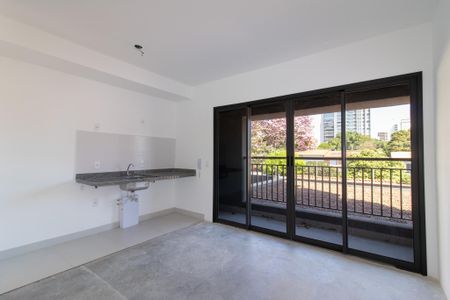 Sala/Cozinha de apartamento à venda com 1 quarto, 43m² em Cambuí, Campinas