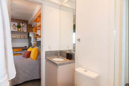Studio à venda com 26m², 1 quarto e sem vaga Studio à venda com 26m², 1 quarto e sem vagaBanheiro Social