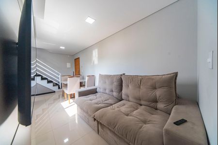Sala de apartamento à venda com 2 quartos, 84m² em Vila Valparaíso, Santo André