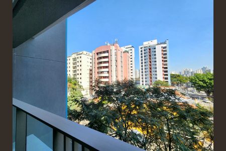 Vista da Varanda de apartamento à venda com 1 quarto, 33m² em Indianópolis, São Paulo